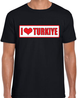 Bellatio Decorations I love Turkiye / Turkije landen t-shirt zwart heren