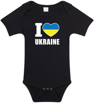 Bellatio Decorations I love Ukraine / Oekraine landen rompertje zwart jongens en meisjes 56 (1-2 maanden)