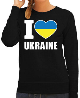 Bellatio Decorations I love Ukraine sweater / trui zwart voor dames 2XL