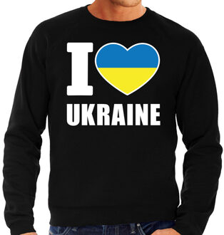 Bellatio Decorations I love Ukraine sweater / trui zwart voor heren 2XL