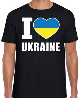 Bellatio Decorations I love Ukraine t-shirt Oekraine zwart voor heren 2XL