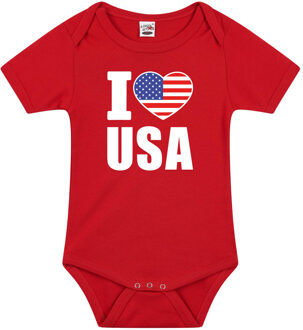 Bellatio Decorations I love USA baby rompertje rood Amerika jongen/meisje 68 (4-6 maanden)