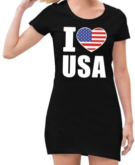 Bellatio Decorations I love USA jurkje zwart voor dames