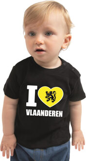 Bellatio Decorations I love Vlaanderen Provincie shirtje zwart voor babys 62 (1-3 maanden)