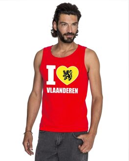 Bellatio Decorations I love Vlaanderen tanktop rood heren 2XL