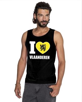 Bellatio Decorations I love Vlaanderen tanktop zwart heren 2XL