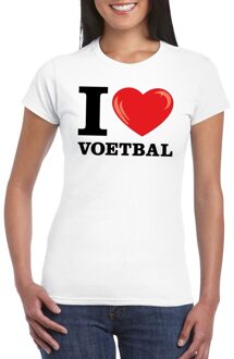 Bellatio Decorations I love voetbal t-shirt wit dames L