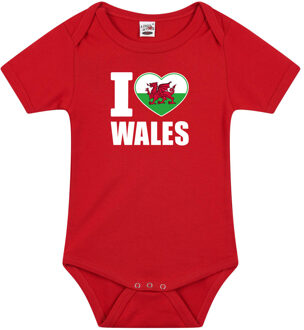 Bellatio Decorations I love Wales landen rompertje rood jongens en meisjes 56 (1-2 maanden)