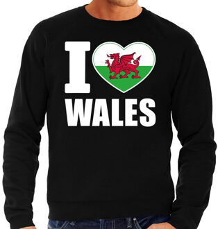 Bellatio Decorations I love Wales sweater / trui zwart voor heren 2XL