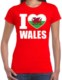 Bellatio Decorations I love Wales t-shirt Verenigd Koninkrijk rood voor dames 2XL