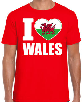 Bellatio Decorations I love Wales t-shirt Verenigd Koninkrijk rood voor heren 2XL