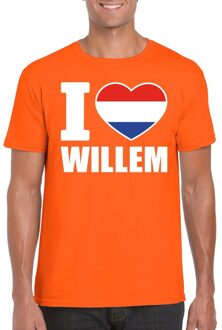 Bellatio Decorations I love Willem shirt oranje heren 2XL - Feestshirts