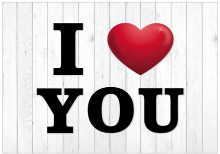 Bellatio Decorations I Love You postkaart/ansichtkaart/wenskaart - Valentijnsdag producten - Valentijnskaart/Moederdag