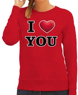 Bellatio Decorations I love you valentijn sweater rood voor dames 2XL