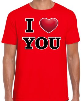 Bellatio Decorations I love you valentijn t-shirt rood voor heren 2XL