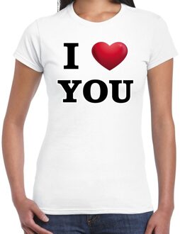 Bellatio Decorations I love you valentijn t-shirt wit voor dames M