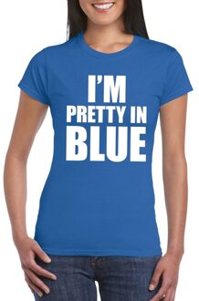 Bellatio Decorations I'm pretty in blue t-shirt blauw dames XS