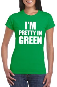 Bellatio Decorations I'm pretty in green t-shirt groen dames XS