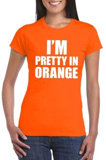 Bellatio Decorations I'm pretty in orange t-shirt oranje dames