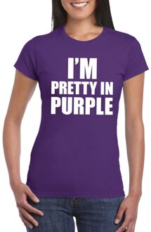 Bellatio Decorations I'm pretty in purple t-shirt paars dames XS