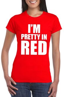 Bellatio Decorations I'm pretty in red t-shirt rood dames XS