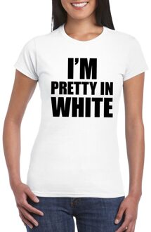 Bellatio Decorations I'm pretty in white t-shirt wit dames 2XL