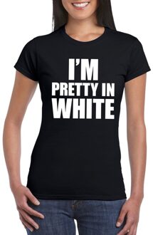 Bellatio Decorations I'm pretty in white t-shirt zwart dames 2XL