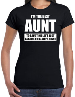 Bellatio Decorations I'm the best aunt - always right t-shirt zwart dames - Cadeau verjaardag t-shirt tante - kado voor tantes 2XL