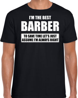 Bellatio Decorations I'm the best barber - always right t-shirt zwart heren - Cadeau verjaardag t-shirt barbier / kapper 2XL