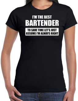 Bellatio Decorations I'm the best barttender - always right t-shirt zwart dames - Cadeau verjaardag t-shirt barvrouw - kado voor barkeepers 2XL