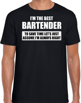 Bellatio Decorations I'm the best barttender - always right t-shirt zwart heren - Cadeau verjaardag t-shirt barman - kado voor barkeepers 2XL