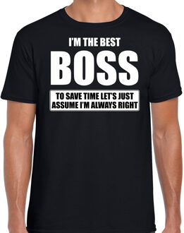 Bellatio Decorations I'm the best boss - always right t-shirt zwart heren - Cadeau verjaardag t-shirt baas 2XL