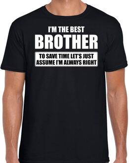 Bellatio Decorations I'm the best brother - always right t-shirt zwart heren - Cadeau verjaardag t-shirt broer 2XL