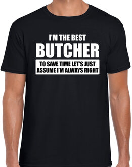 Bellatio Decorations I'm the best butcher t-shirt zwart heren - De beste slager cadeau 2XL