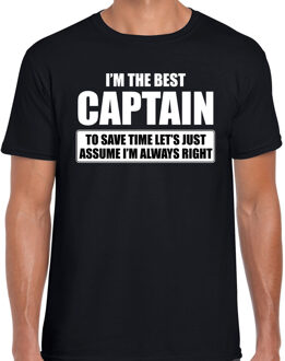 Bellatio Decorations I'm the best captain - t-shirt - zwart - heren - De beste kapitein - cadeau XL