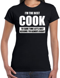 Bellatio Decorations I'm the best cook - always right t-shirt zwart dames - Cadeau verjaardag t-shirt kok - kado voor koks 2XL