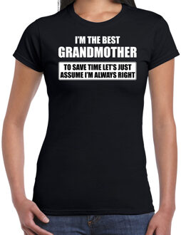 Bellatio Decorations I'm the best grandmother - always right t-shirt zwart dames - Cadeau verjaardag t-shirt oma - kado voor oma 2XL