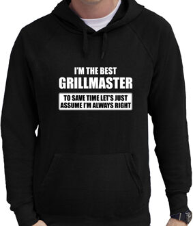 Bellatio Decorations I'm the best grillmaster - always right hoodie zwart heren - BBQ cadeau verjaardag sweater met caupchon 2XL