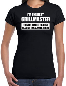 Bellatio Decorations I'm the best grillmaster - always right t-shirt zwart dames - Cadeau verjaardag t-shirt barbecue kok 2XL