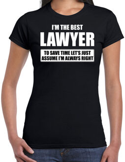 Bellatio Decorations I'm the best lawyer - always right t-shirt zwart dames - Cadeau verjaardag t-shirt advocaat - kado voor advocaten 2XL