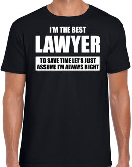 Bellatio Decorations I'm the best lawyer - always right t-shirt zwart heren - Cadeau verjaardag t-shirt advocaat 2XL