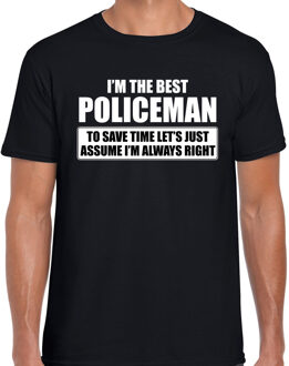 Bellatio Decorations I'm the best policeman t-shirt zwart heren - De beste politieagent cadeau 2XL