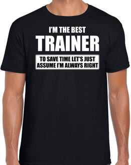 Bellatio Decorations I'm the best trainer - always right t-shirt zwart heren - Cadeau bedankt t-shirt trainer 2XL