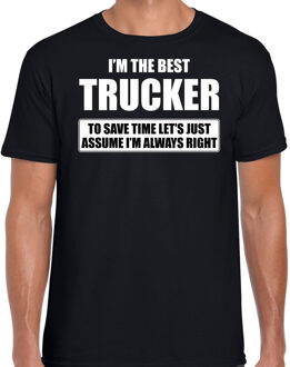 Bellatio Decorations I'm the best trucker - always right t-shirt zwart heren - Cadeau verjaardag t-shirt vrachtwagenchauffeur 2XL