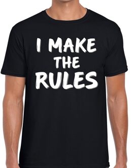 Bellatio Decorations I make the rules tekst t-shirt zwart heren S