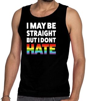 Bellatio Decorations I may be straight but i dont hate tanktop gay pride zwart heren 2XL