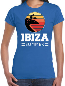 Bellatio Decorations Ibiza zomer t-shirt / shirt Ibiza summer voor dames - blauw -  Ibiza party / vakantie outfit / kleding / feest shirt 2XL