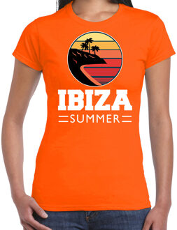 Bellatio Decorations Ibiza zomer t-shirt / shirt Ibiza summer voor dames - oranje -  Ibiza vakantie beach party outfit / kleding / strandfeest shirt 2XL