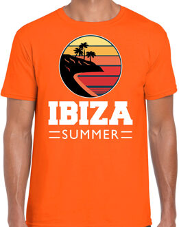 Bellatio Decorations Ibiza zomer t-shirt / shirt Ibiza summer voor heren - oranje -  Ibiza vakantie beach party outfit / vakantie kleding / strandfeest shirt 2XL