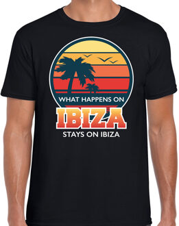 Bellatio Decorations Ibiza zomer t-shirt / shirt What happens in Ibiza stays in Ibiza voor heren - zwart - Ibiza party / vakantie outfit / kleding/ feest shirt 2XL